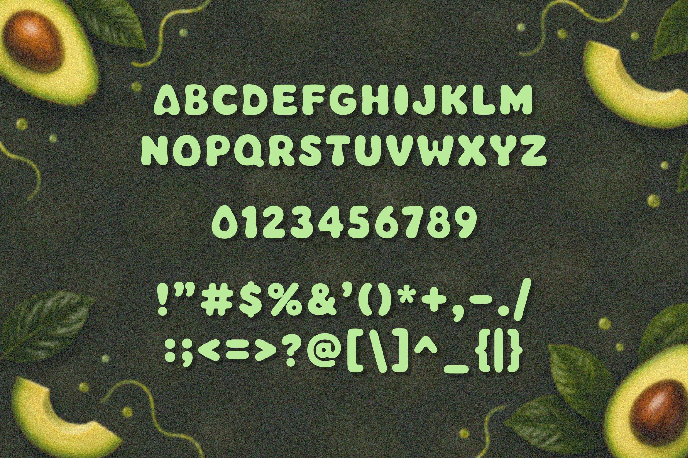 organic avocado font packaging design using rounded typography