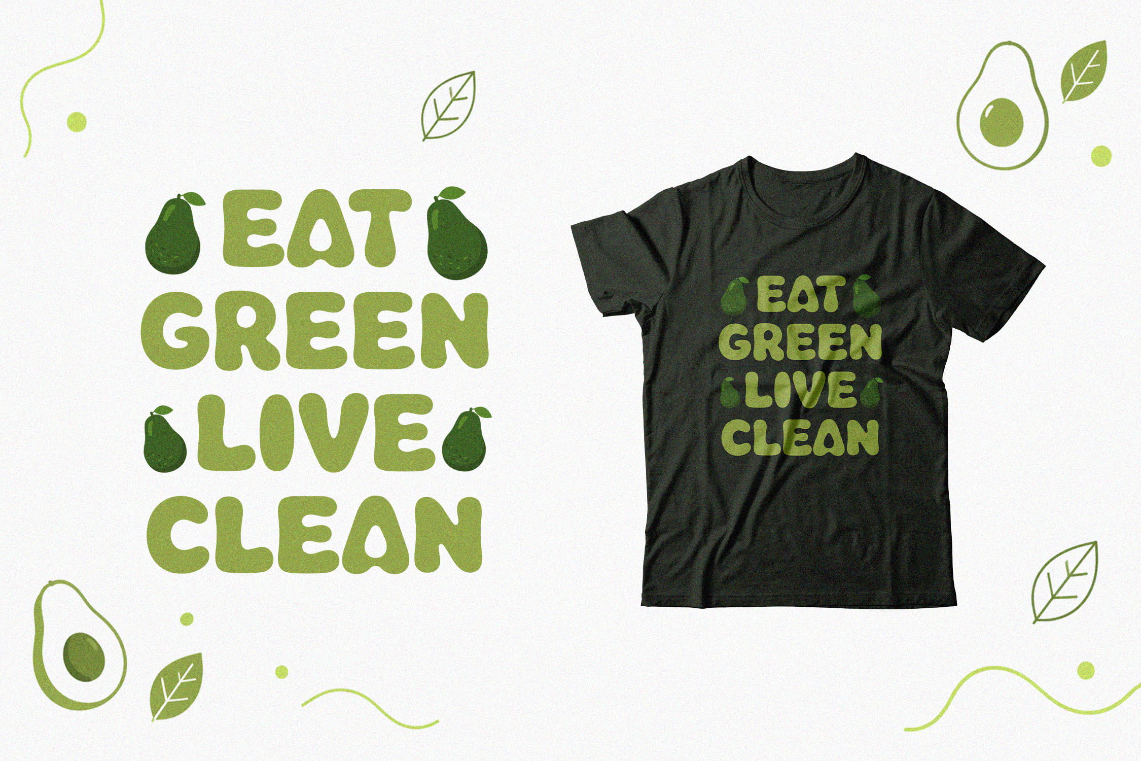 organic avocado font packaging design using rounded typography