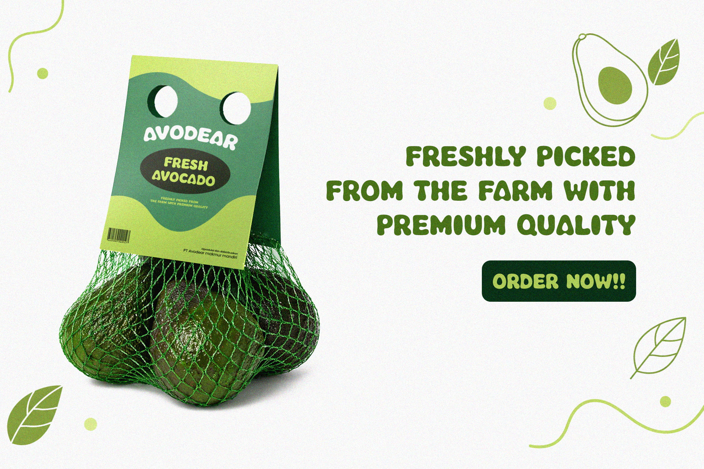 organic avocado font packaging design using rounded typography