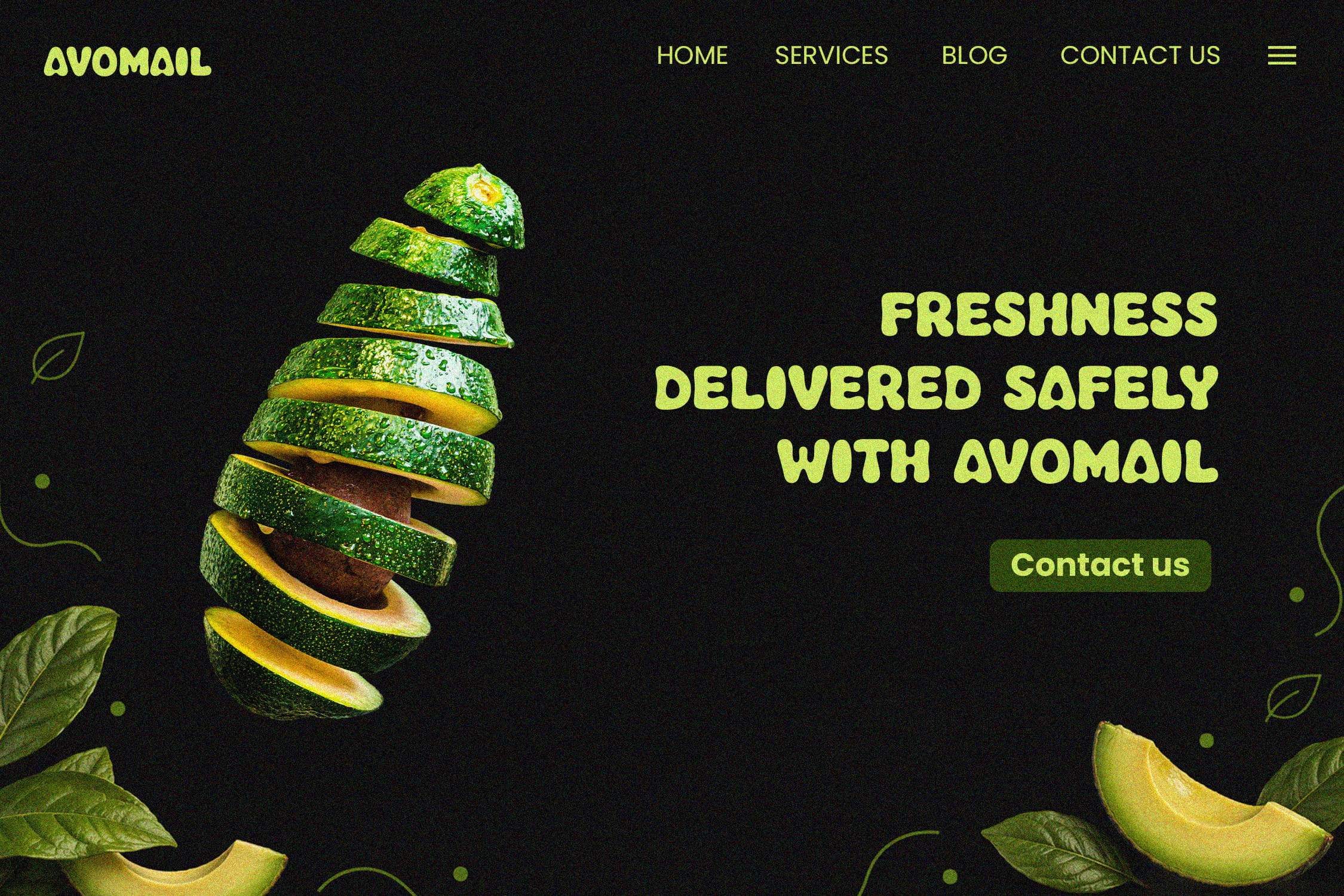 organic avocado font packaging design using rounded typography